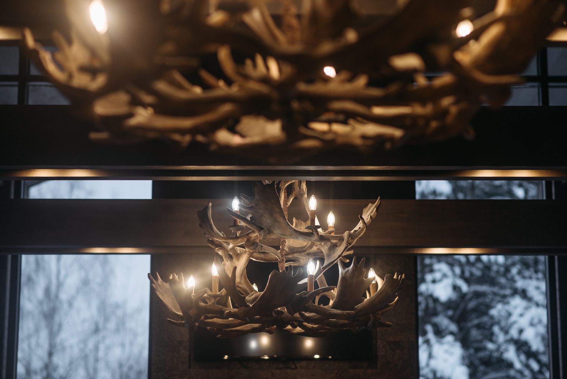 Brown Wooden Framed Glass Window