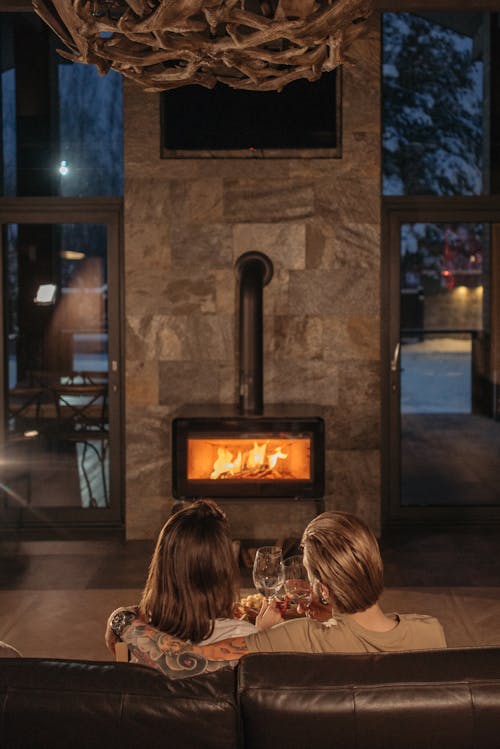 Free Couple Doing a Wine Toast While Drinking Stock Photo