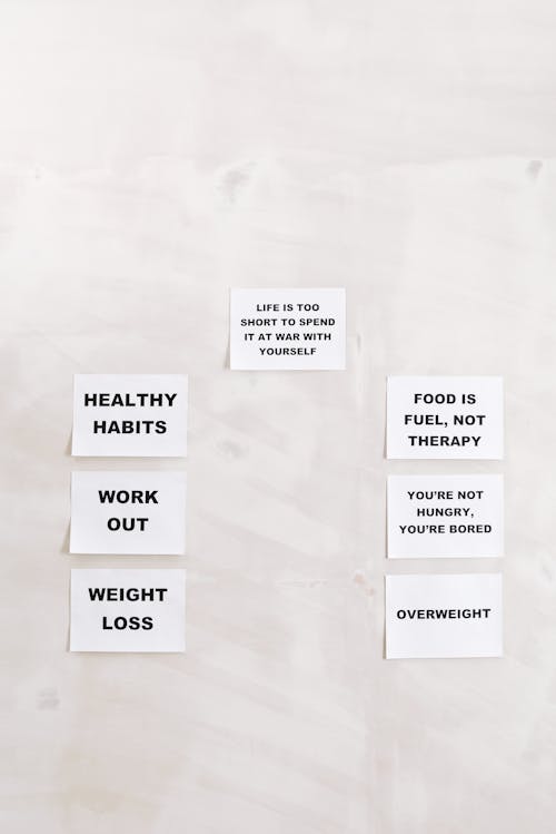 Free Healthy Living Tips on Wall Stock Photo