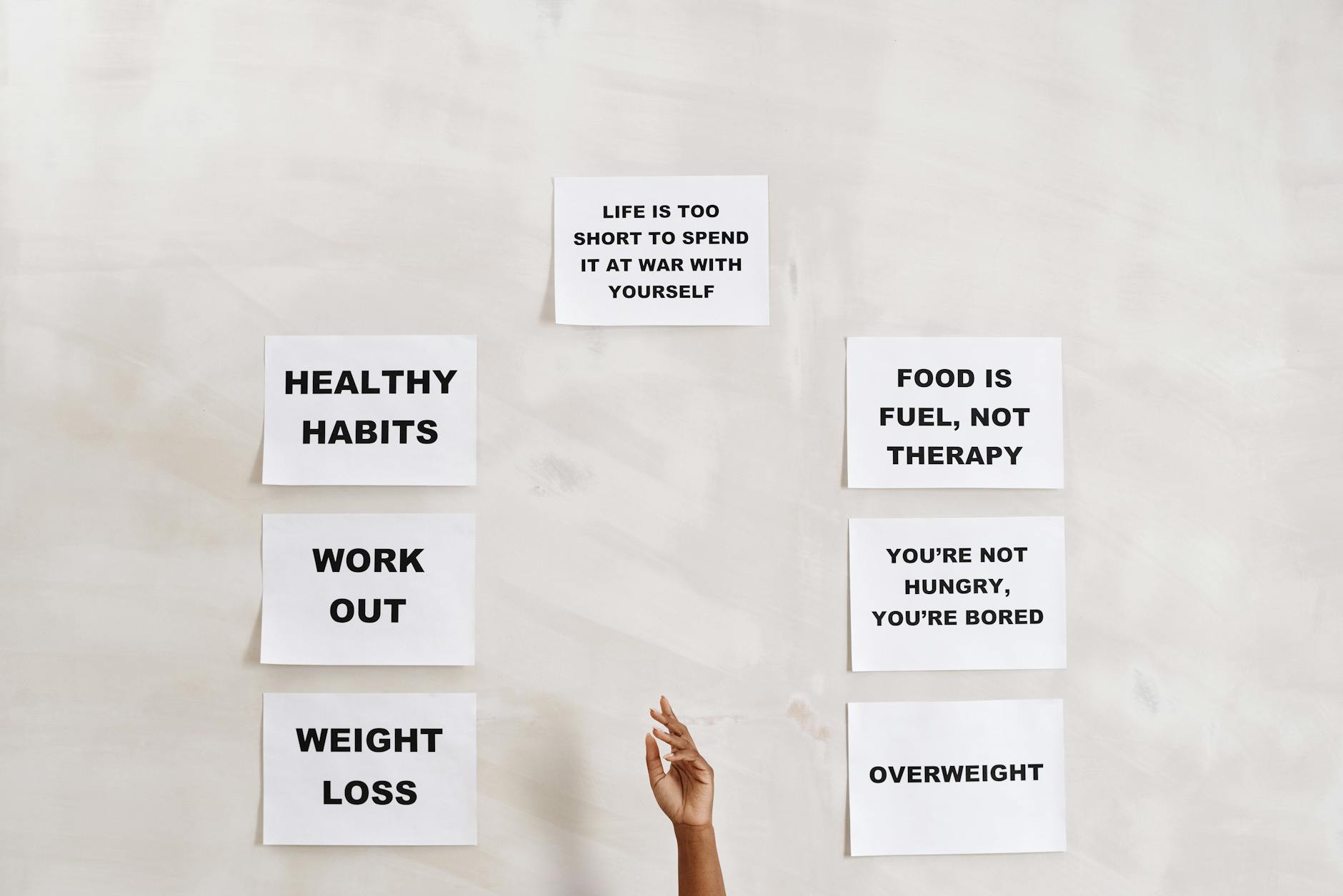A Few Slogans on Healthy Living Printed on Bond Papers