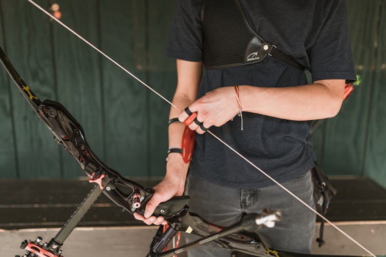 An Archer Holding An Archery Bow