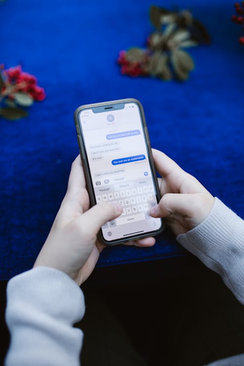 Free Thumbs Typing on Smartphone Stock Photo