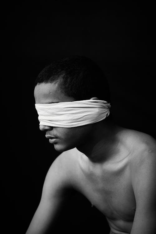 Shirtless Man with Blindfold