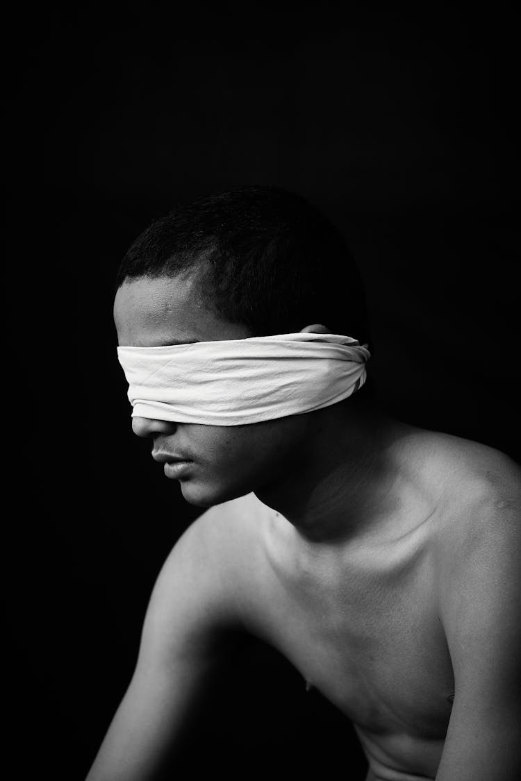 Shirtless Man With Blindfold