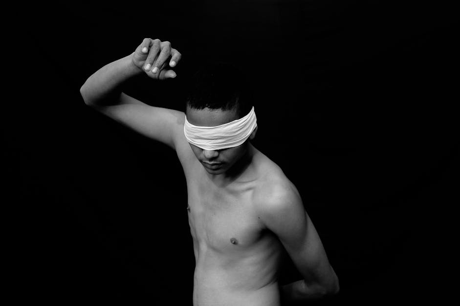 Young Blindfolded Man Challenge Work Man Photo Background And Picture For  Free Download - Pngtree