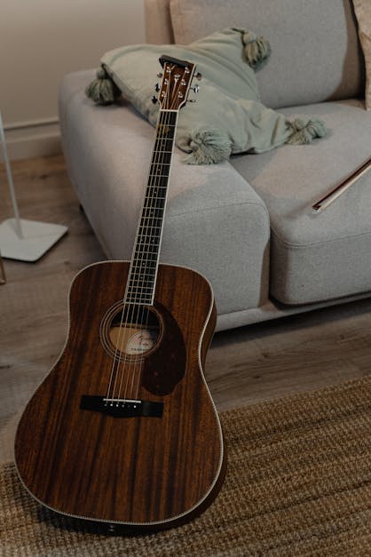 Acoustic Guitar on the Floor · Free Stock Photo