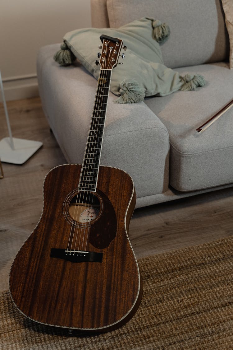 Acoustic Guitar On The Floor