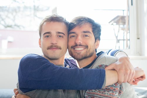 Free Smiling Couple Hugging Each Other Stock Photo