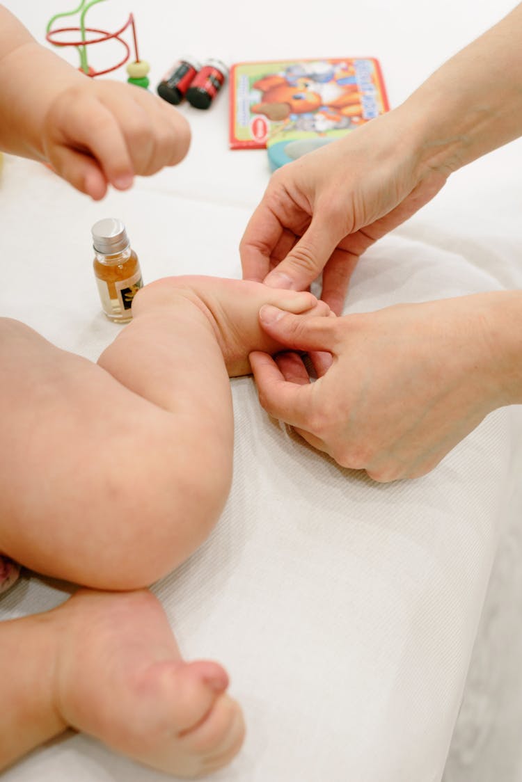 Baby Having A Leg Massage