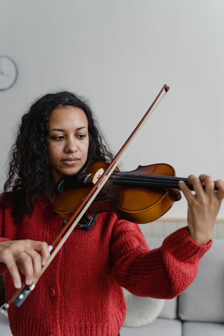 A Woman Playing The Violin 