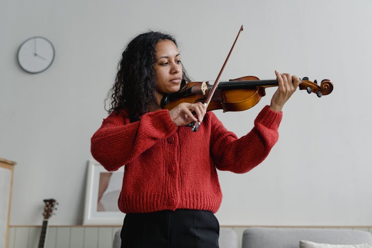 A Woman Playing Violin