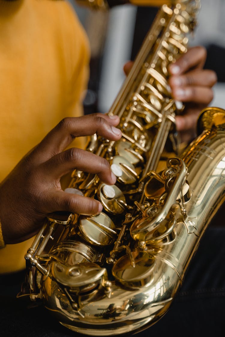 Hands Playing Saxophone 