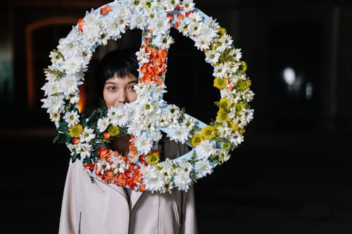 Woman Behind A Peace Sign