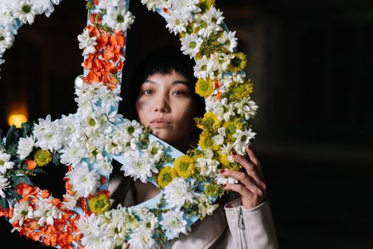 Woman Behind A Peace Sign