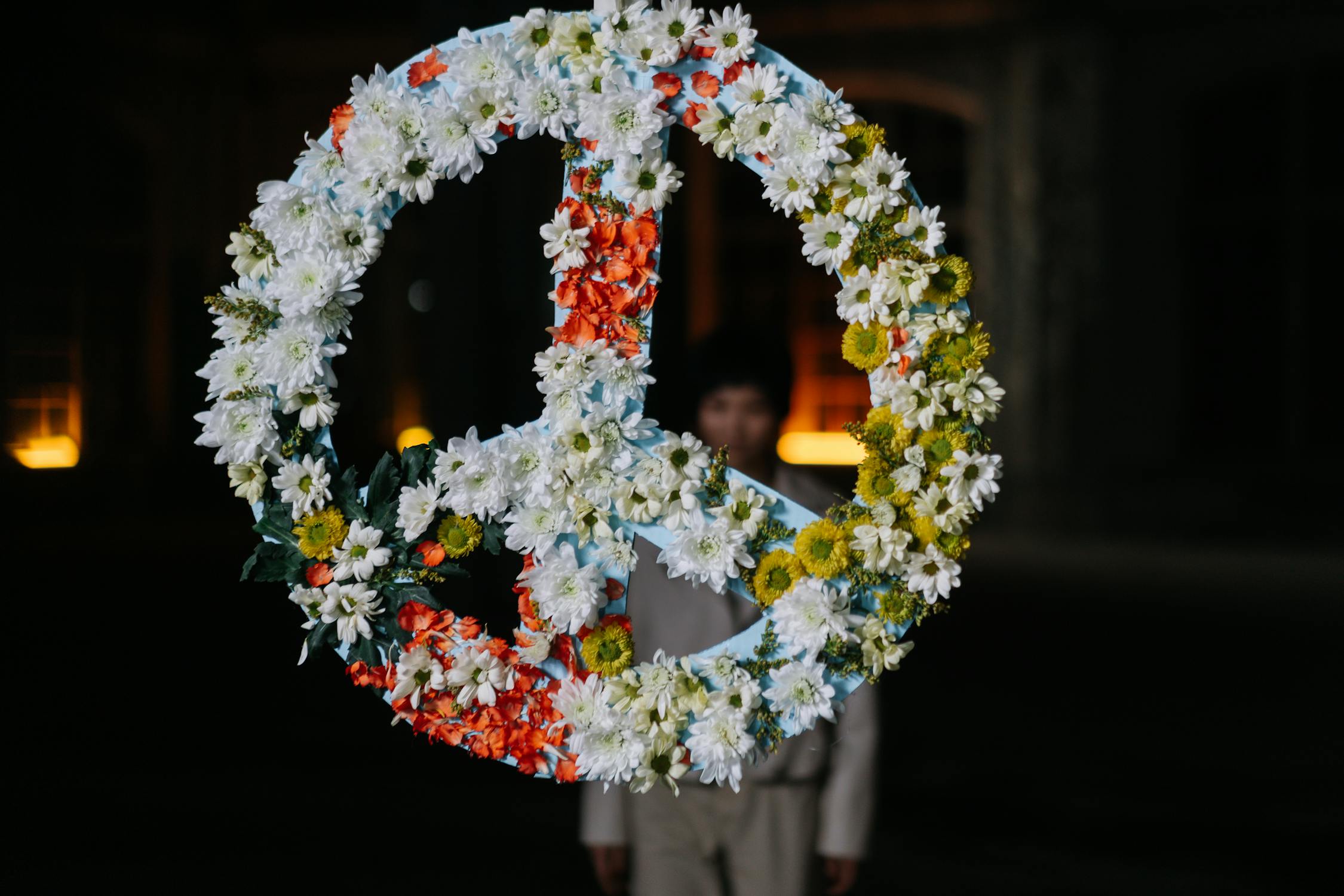 Flower Covered Peace Sign · Free Stock Photo