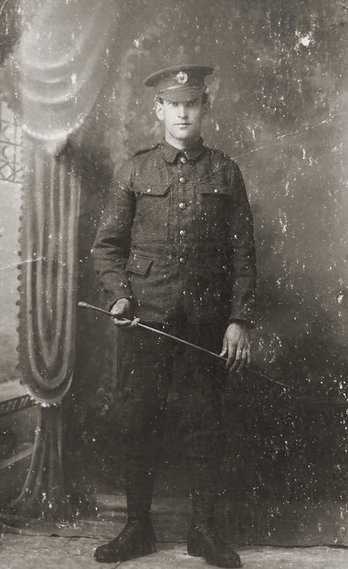 Old Photo Of Man In Military Uniform