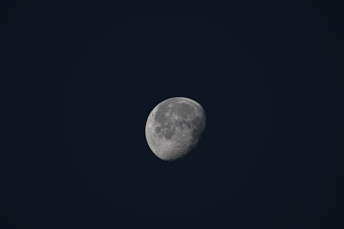 Free The Moon Across the Dark Night Sky  Stock Photo