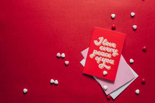 Free Valentines Day Card Saying I Love Every Piece of You Stock Photo