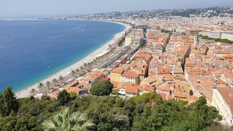 Aerial View Of The Promenade Des Anglais In Nice, France