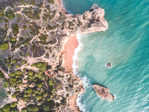 Gratis stockfoto met algarve, baai, bovenaanzicht