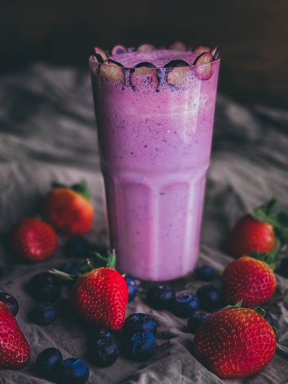 Close-Up Shot of a Delicious Purple Smoothie in a Glass