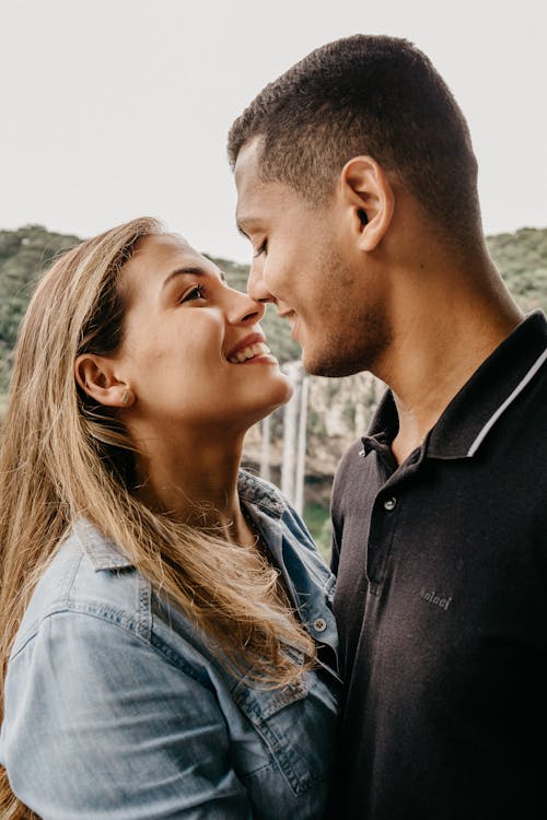 Happy couple having date in nature