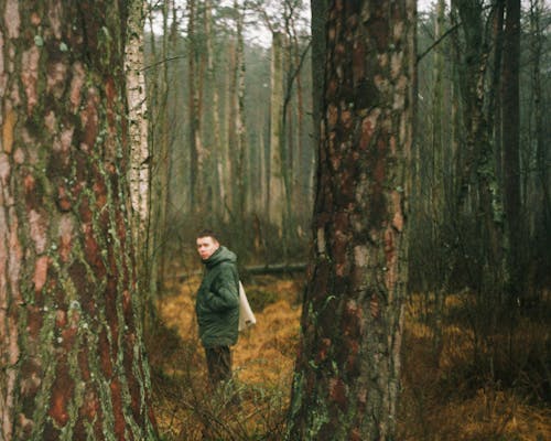 A Man Standing in the Woods