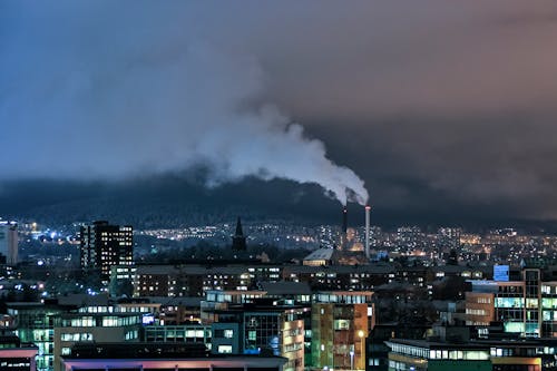 
Smoke Coming Out from an Industrial Chimney in a City