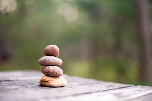 Small stacked balance stones outdoors