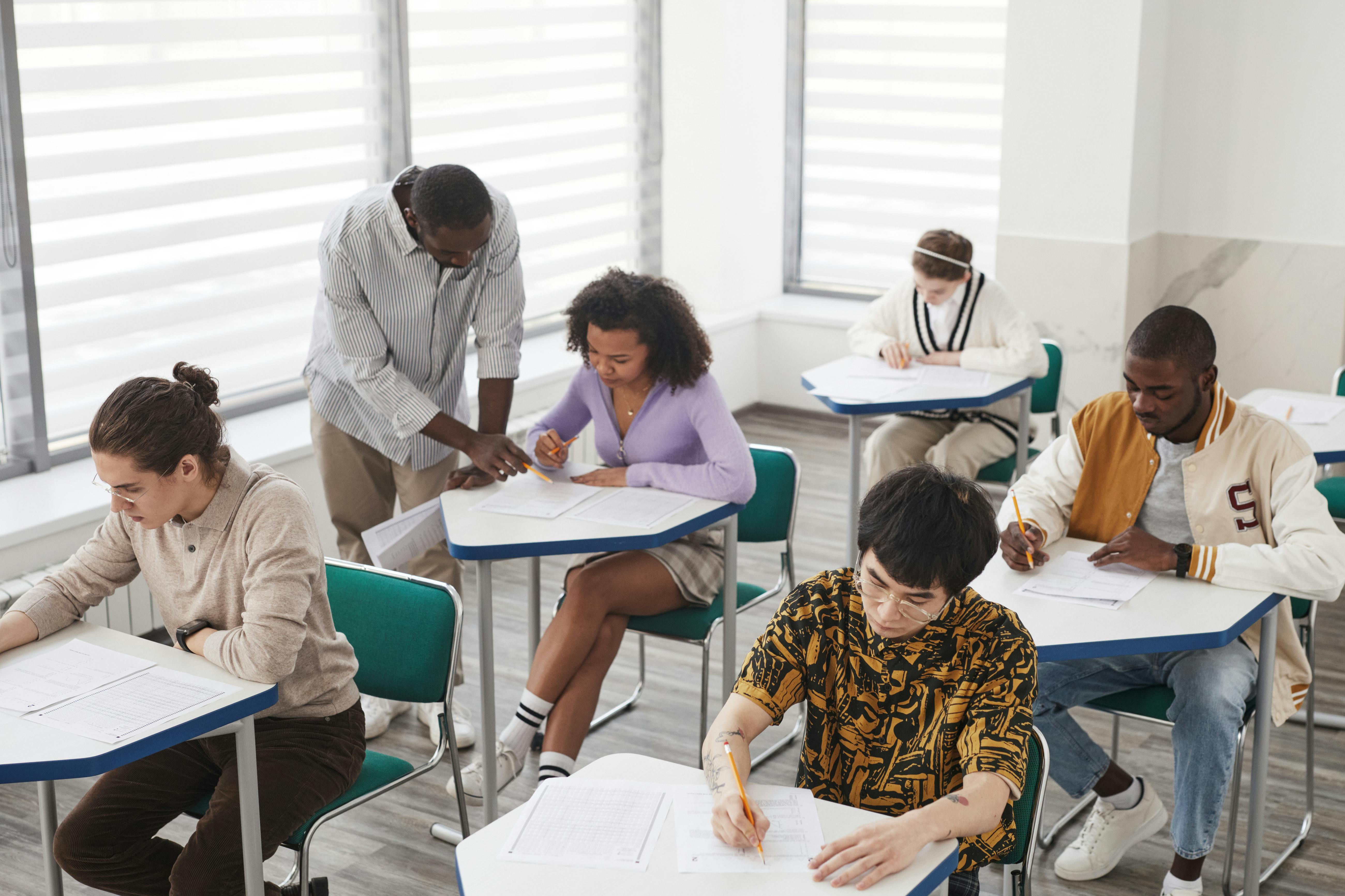 Students taking the MAT.
Barbour, Andy. “A High Angle Shot of Students Taking Exam Inside the Classroom · Free Stock Photo.” Pexels, Pexels, https://images.pexels.com/photos/6683580/pexels-photo-6683580.jpeg. Accessed 18 May 2023. 