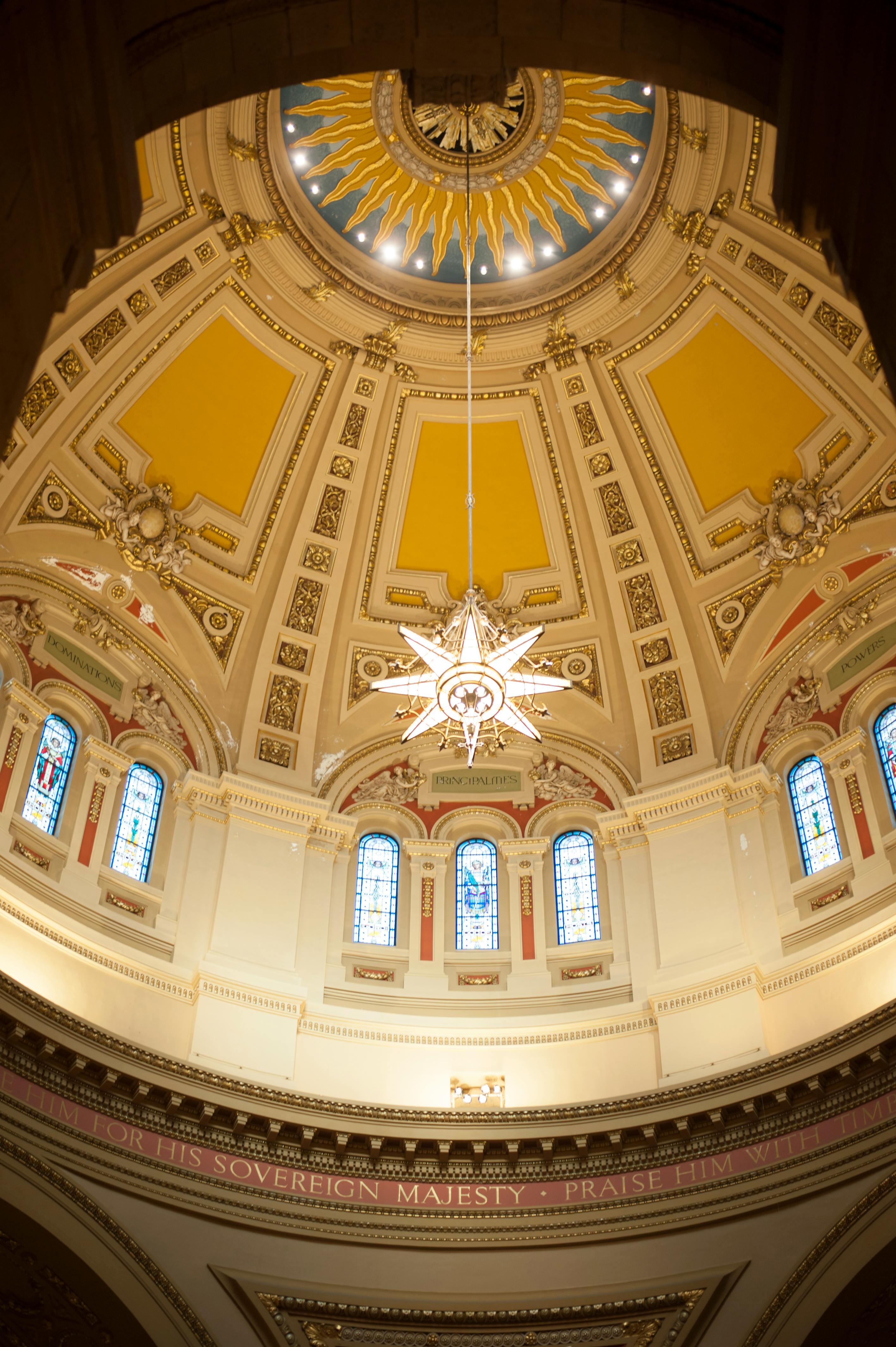 Free stock photo of cathedral, ceiling, ceiling lights