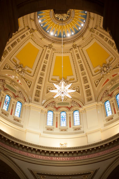 Free stock photo of cathedral, ceiling, ceiling lights