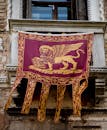 A Banner of Lion of St Mark Hanging on a Balcony