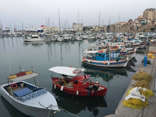 Free stock photo of fishing boats, greece, port