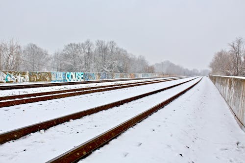 Winter Landscape with Railroad Truck