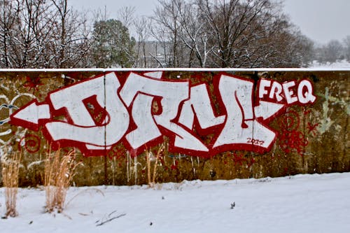 Gratis lagerfoto af graffiti, sne, tekst