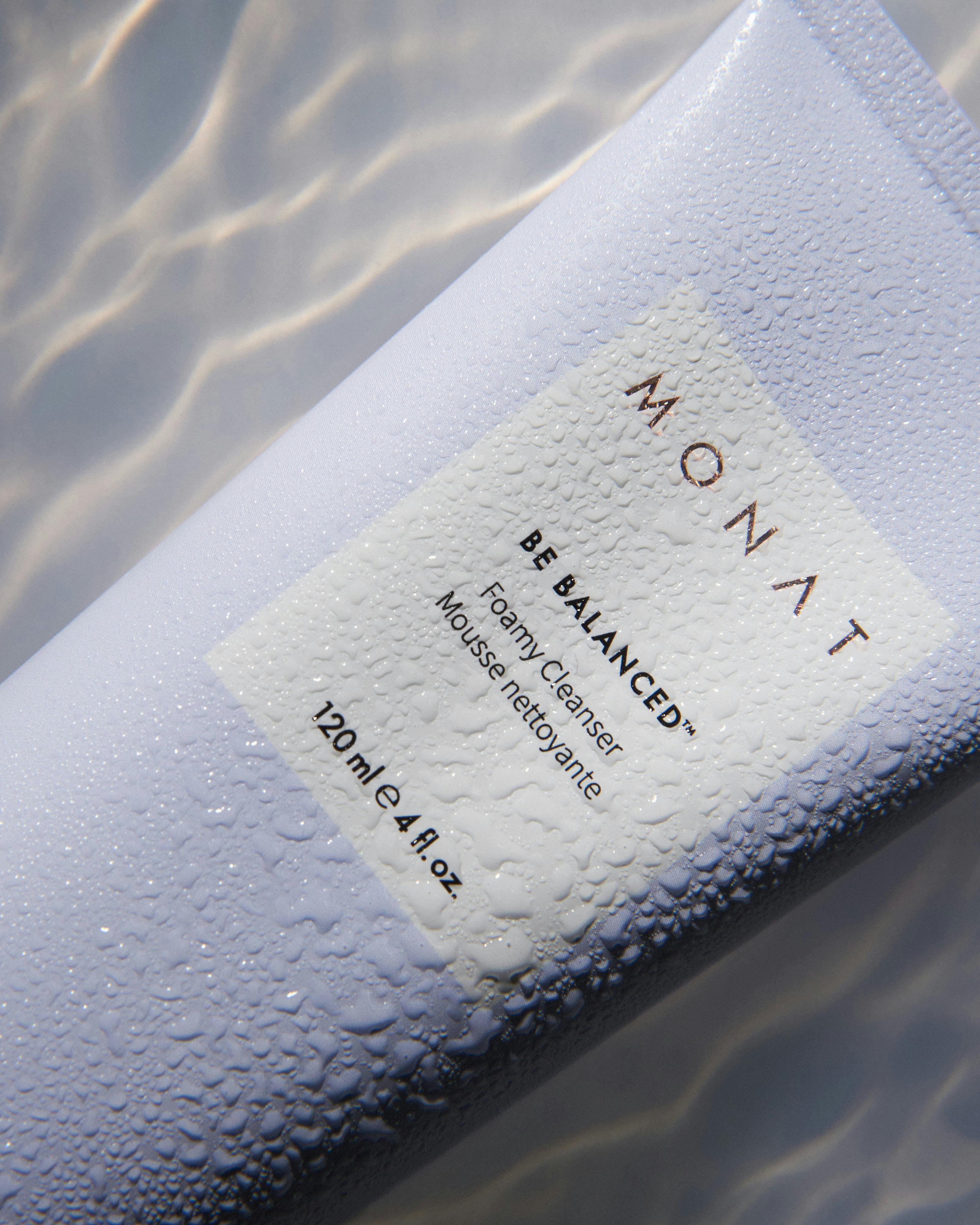 monat foamy cleanser in water