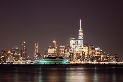 Free Night Shot of the New York City Stock Photo