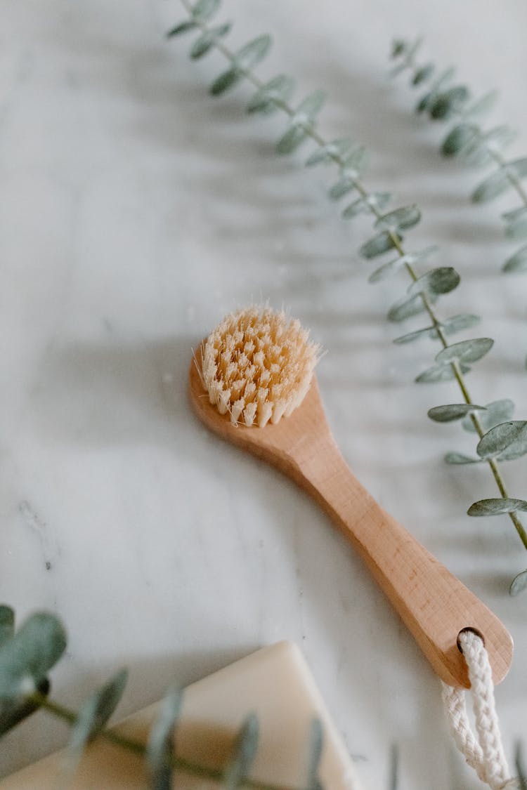 Close-Up Shot Of A Bath Brush