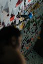 Low Angle Shot Of A Person Doing Bouldering