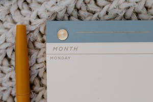 Close-up of a Daily Planner