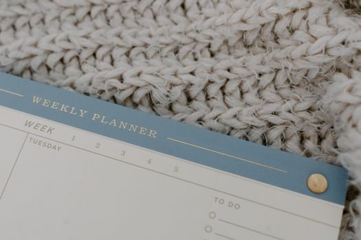 Weekly Planner on a Knitted Fabric