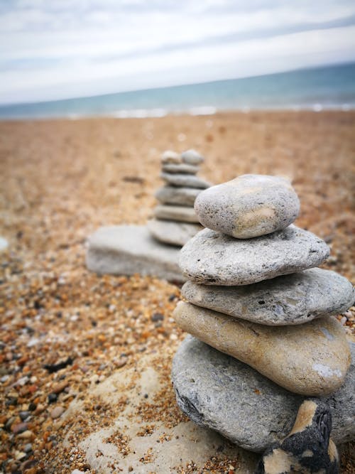 Free stock photo of pebble beach, pebbles, seaside Stock Photo