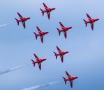 Red Arrows in Apollo Formation Disbursing White Smoke