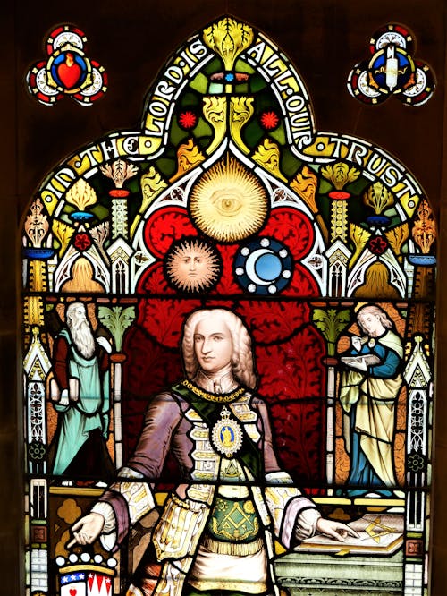 The Image of Lord Aberdour on a Stained Glass Window