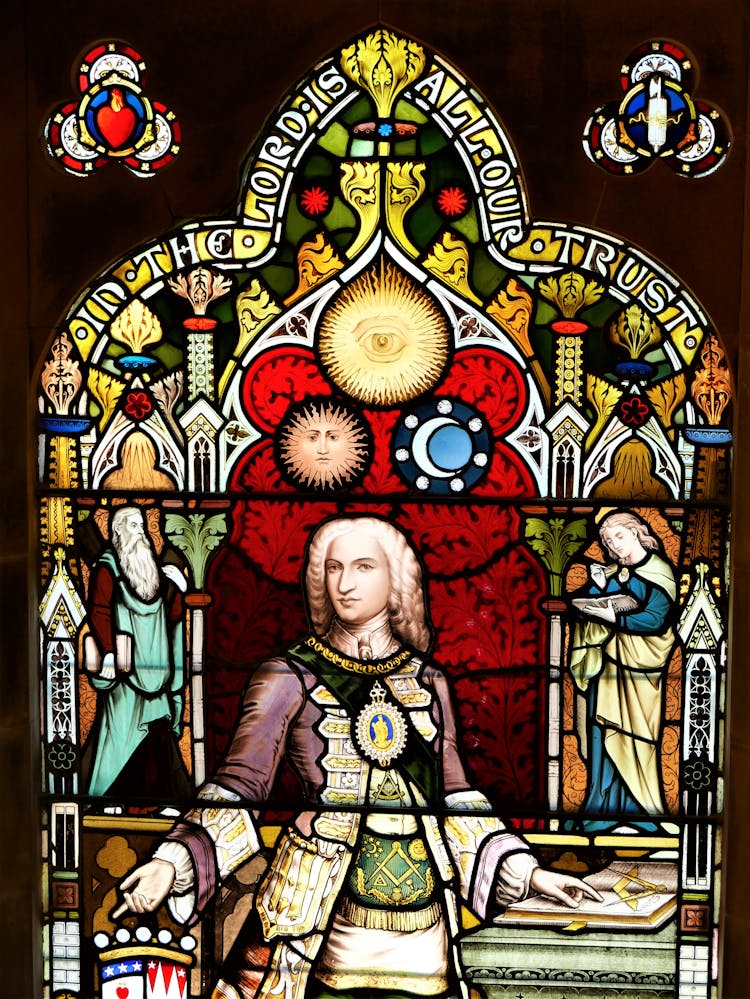 The Image Of Lord Aberdour On A Stained Glass Window