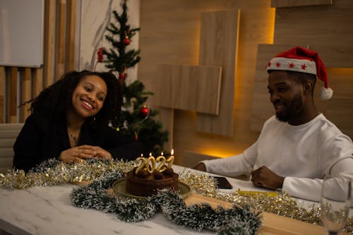 Man and Woman Celebrating New Year