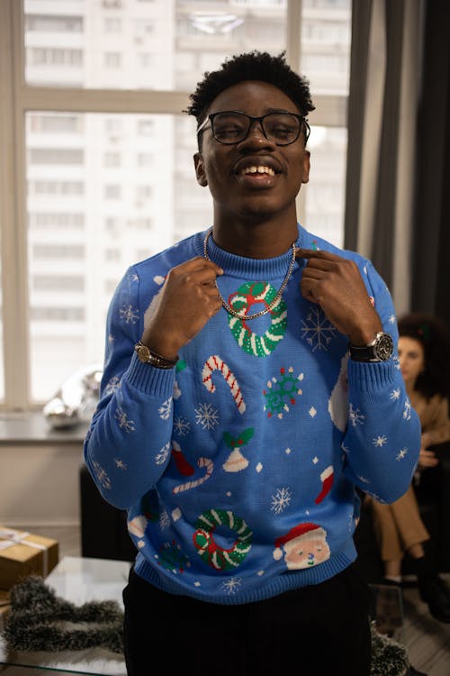 Free アイウェア, おとこ, クリスマスセーターの無料の写真素材 Stock Photo