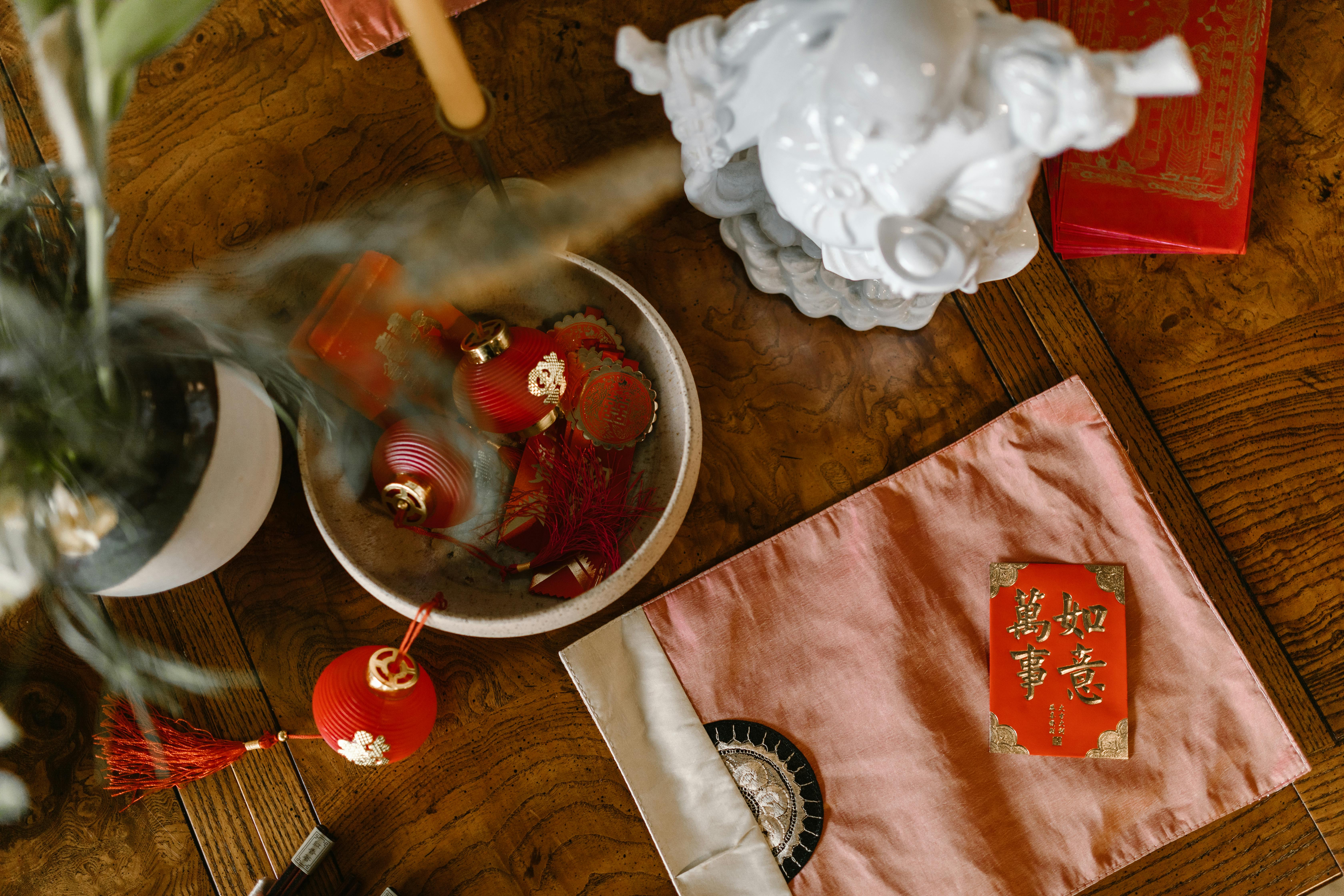 red envelopes and red lanterns