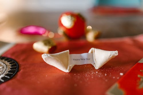 A Fortune Cookie with a Happy New Year Message